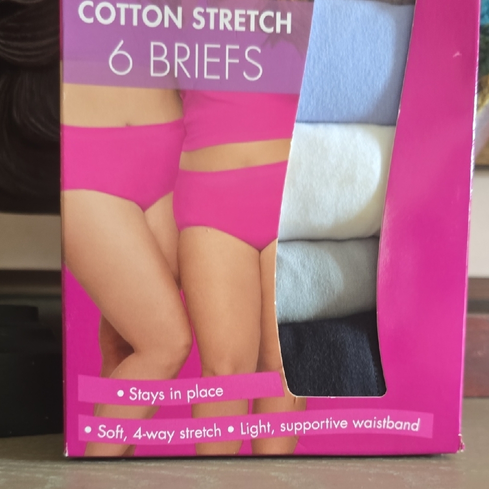 Women's Cotton Stretch Briefs - Pink, White, Blue, Black - Picture 4 of 11